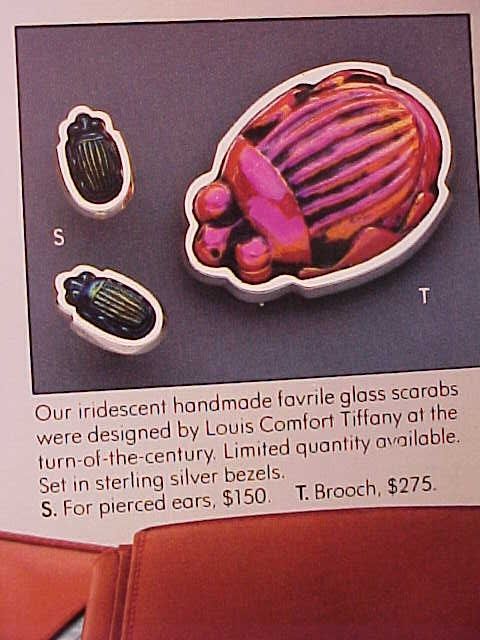 Louis Comfort Tiffany - Louis Tiffany at Tiffany & Co. Favrile Glass Scarab  Brooch